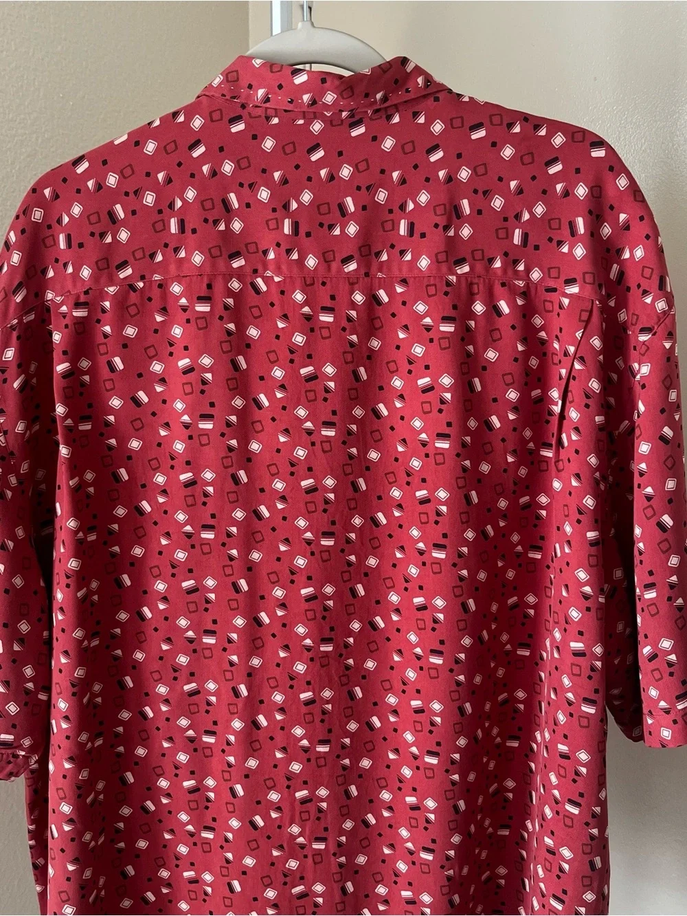 Nat Nast Luxury Originals 100% Silk Short-Sleeve Printed Button-Down Shirt XL